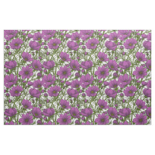 Tecido Flores de cosmos violetas