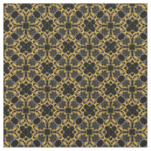 Flores de Filigrama Dourado & Padrão Xadrez Preto