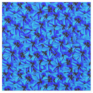 Tecido Flores De Frangipano Azul Duas Toneladas,