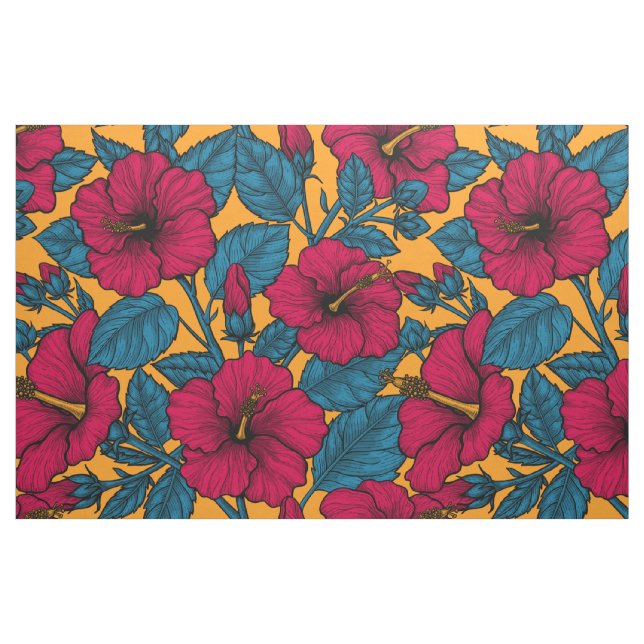 Tecido Flores de hibisco (Fat Quarter)