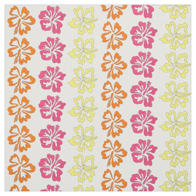 Tecido Flores de Hibisco do Havaí, cor-de-rosa-tropical (Modelo)