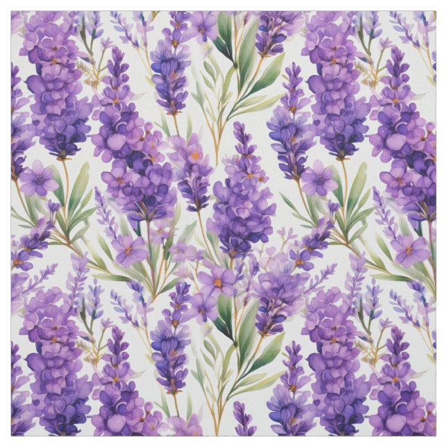 Tecido Flores de Lavanda de Aquarela para Decores Frances (Modelo)