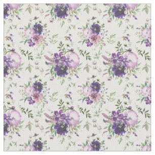 Tecido Flores De Lavanda De Aquarelas Purple Floral
