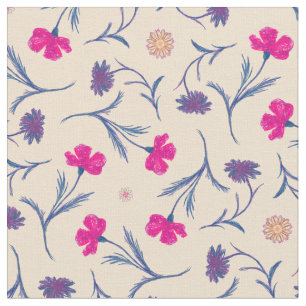 Tecido Flores De Liberdade Vintage Desenhando Floral Boni