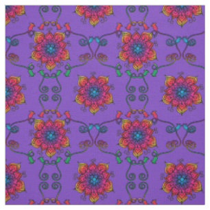 Tecido Flores de Paixão Roxo Estilo de Boho