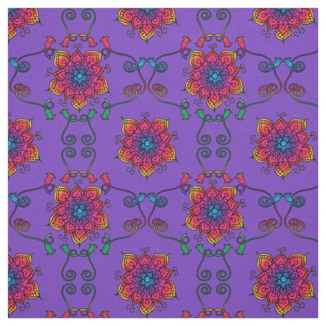 Tecido Flores de Paixão Roxo | Estilo de Boho (Modelo)