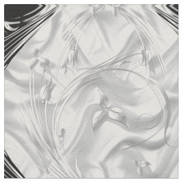Tecido Flores de prata ou Abstrato a preto - seda e arte