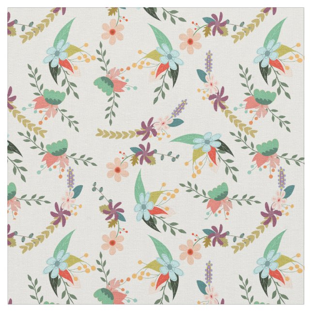 Tecido Flores de Tons de Pastel (Detalhe)