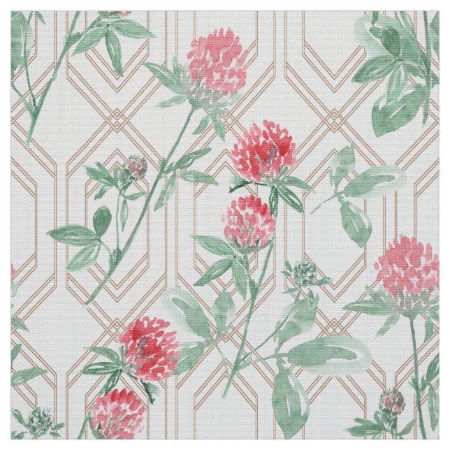 Tecido Flores de trevo aquáticas (Modelo)