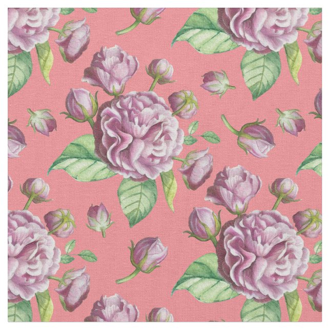 Tecido Flores do Jardim de Camellia Rosa (Detalhe)