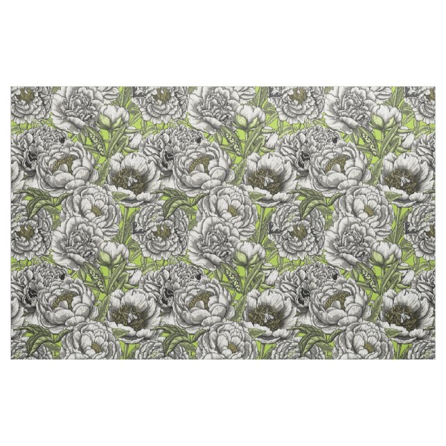 Tecido Flores e mariposas brancas (Fat Quarter)