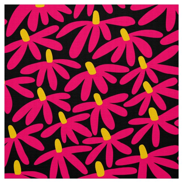 Tecido Flores Estilizadas - Crimson, Amber e Black (Modelo)
