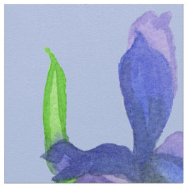 Tecido Flores Iris Selvagens Cor de Água Púrpura Azul