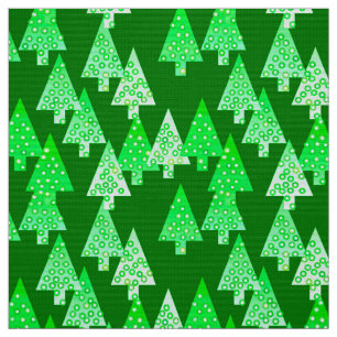 Tecido Flores modernas árvores de Natal - Pinho verde