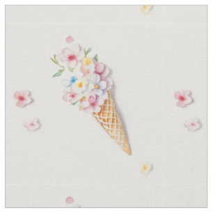 Tecido Flores num cone de waffle