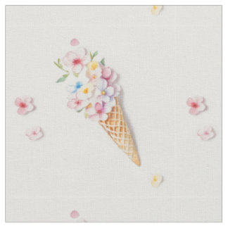 Tecido Flores num cone de waffle