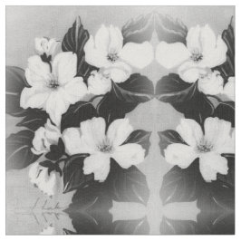 Tecido Flores Pretas e Brancas