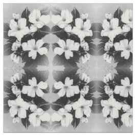 Tecido Flores Pretas e Brancas