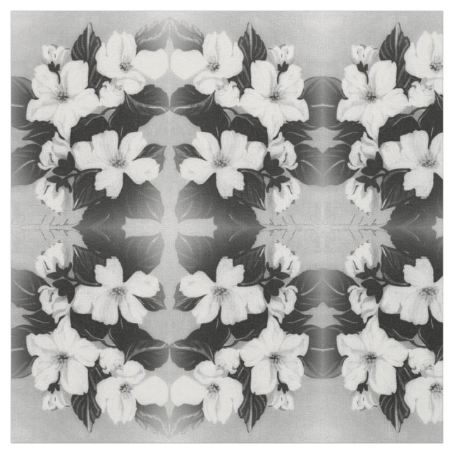 Tecido Flores Pretas e Brancas (Modelo)