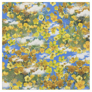 Tecido Flores primavera Buterglass nas nuvens