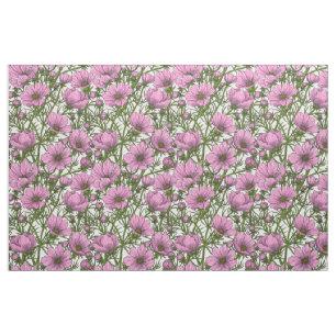 Tecido Flores rosa Cosmos