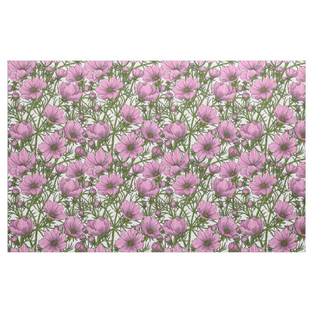 Tecido Flores rosa Cosmos (Fat Quarter)
