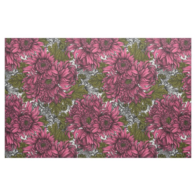 Tecido Flores rosa crisântemo (Fat Quarter)