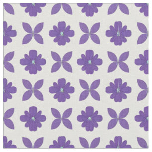 Tecido Flores Roxas com Fundo Claro
