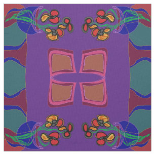 Tecido Flores roxo/ verde /laranja /amarelo>Tecido