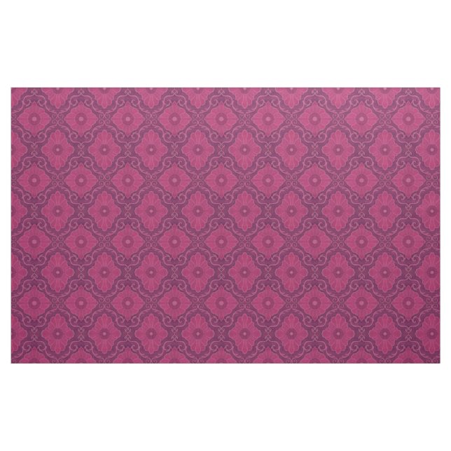 Tecido "Flores Ruby"padrão floral boêmico arabesco (Fat Quarter)