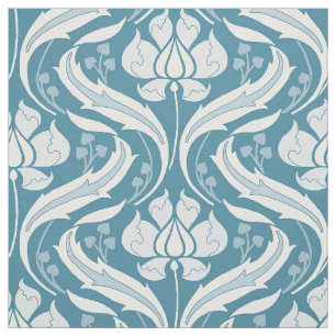 Tecido Flores selvagens Damask Peacock Blue