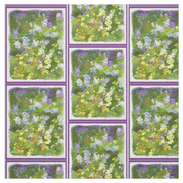 Tecido Flores Selvagens Impasto - Arte Flor Original (Modelo)
