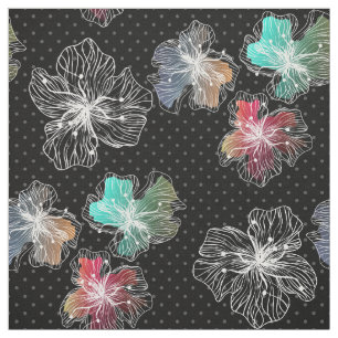 Tecido Flores sem esboços, flores abstrato modernas