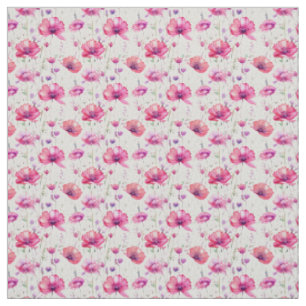Tecido Flores silvestres cor-de-água, cor-de-rosa, sem co