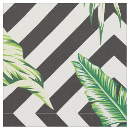 Tecido Flores Tropicais Modernas com Padrão Geométrico