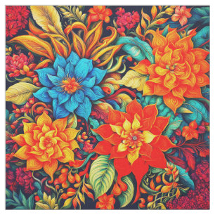 Tecido Flores Tropicais Vibrantes