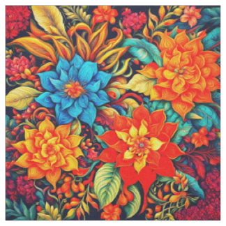 Tecido Flores Tropicais Vibrantes