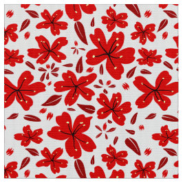 Tecido Flores Vermelhas