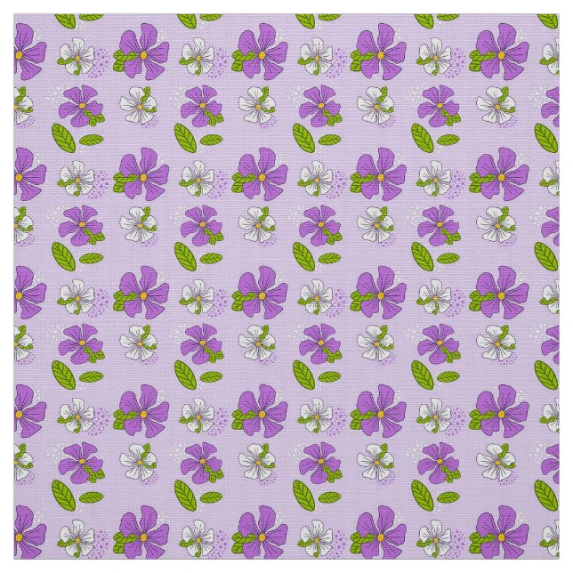 Tecido Flores Vibrantes Roxas e Brancas (Modelo)