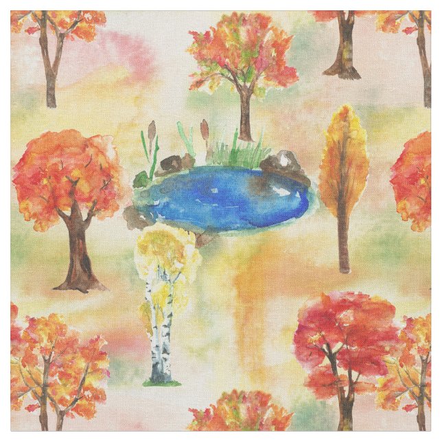 Tecido Floresta de aquarela (Detalhe)