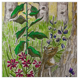 Tecido Floresta de Chipmunk