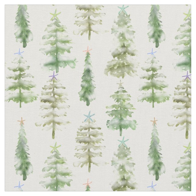 Tecido Floresta De Neve De Pinheiros (Detalhe)