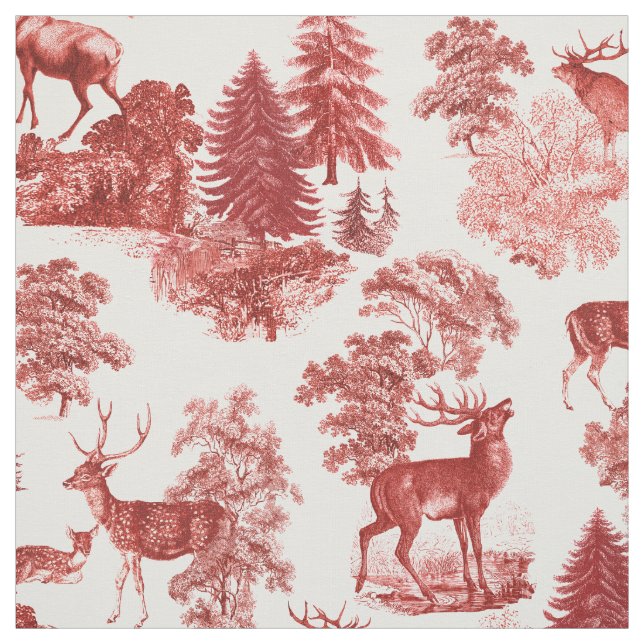 Tecido Floresta Elegante Vermelha de Torre Vermelha (Modelo)