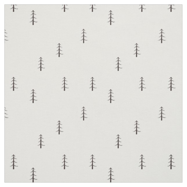 Tecido Floresta Minimalista em Branco (Modelo)