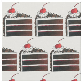 Tecido Floresta Negra Alemã Gâteau Slice Slice Dessert