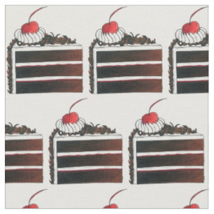 Tecido Floresta Negra Alemã Gâteau Slice Slice Dessert
