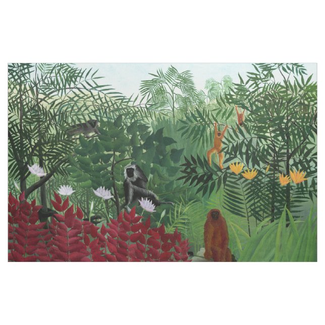 Tecido Floresta tropical com macacos Rousseau Fine Art (Jarda)