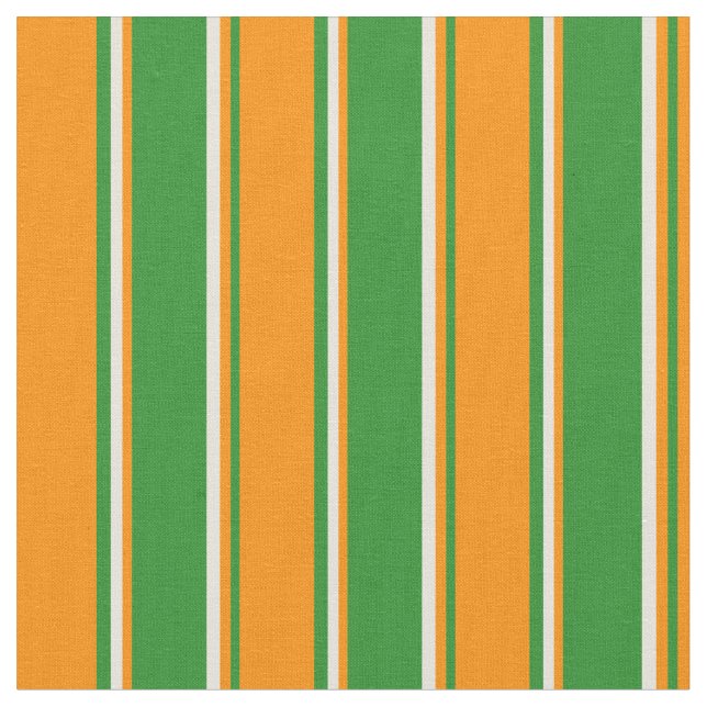 Tecido Floresta Verde, Laranja Escuro e Faixa bege (Detalhe)
