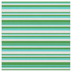 Tecido Floresta Verde, Turquesa e Stripes Brancas