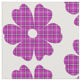 Tecido Flower Shape Plaid Pink Purple